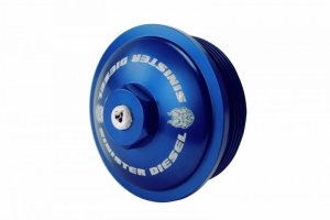 Ford F-250 Engine Bay Caps - Sinister Diesel - Billet Cap Kit - Blue - `03-`07